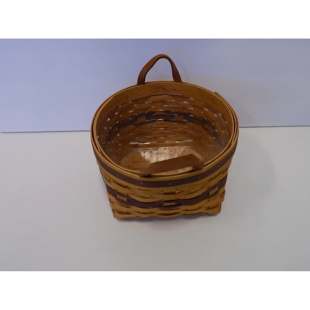 May Series Petunia Basket w/ Plastic Protector 1997 Longaberger - Purple Slats